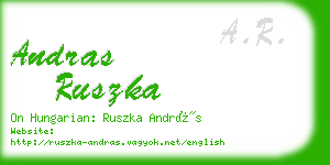 andras ruszka business card